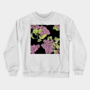 Lilac flower on black Crewneck Sweatshirt